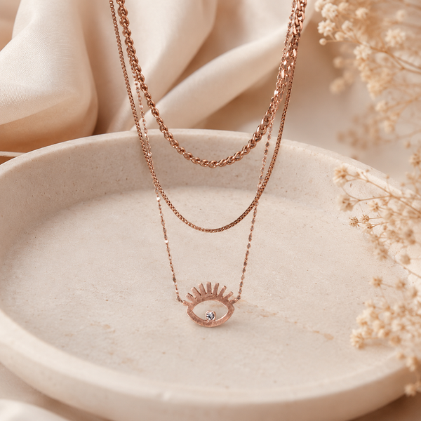 Rose gold layered necklace